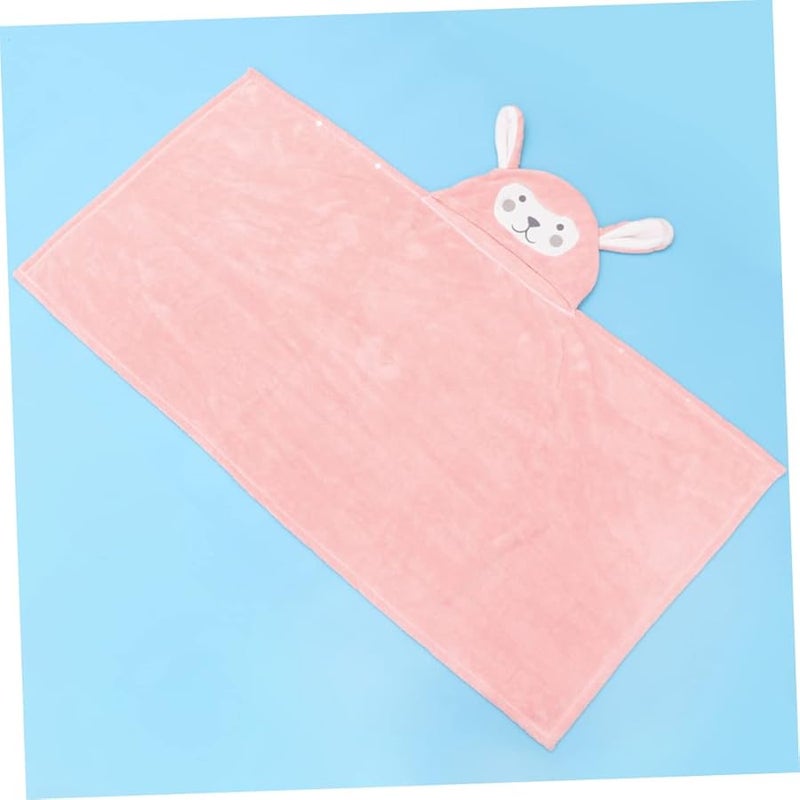 رداء حمام كرتوني وردي مع قلنسوة منشفة للأولاد والبنات ناعم قابل للتنفس للمسبح والشاطئ - Image 5